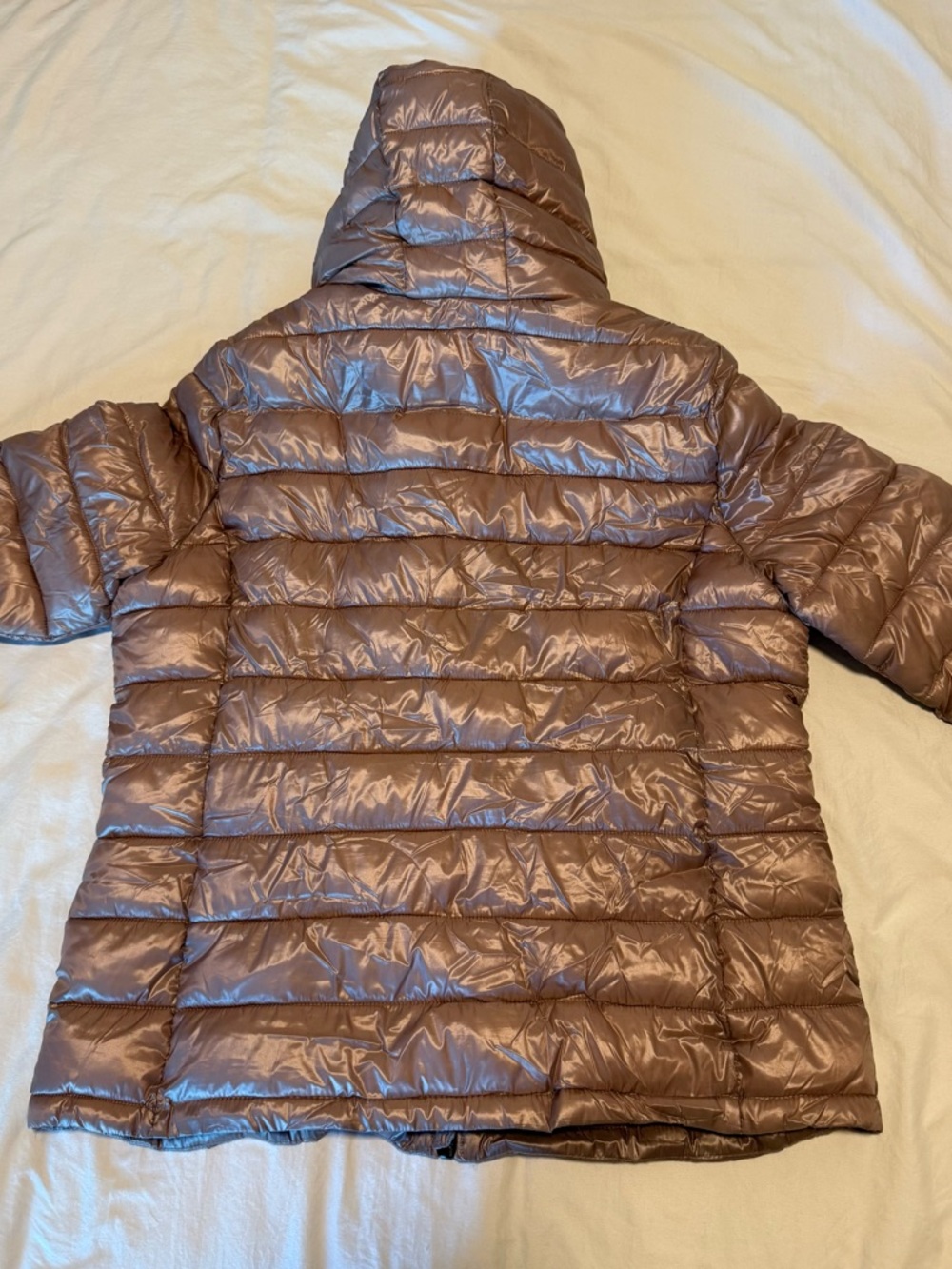 Calvin Klein Lightweight Hooded Puffer Jacket in Rose Gold 💞 SIZE XL - Picture 4 of 5